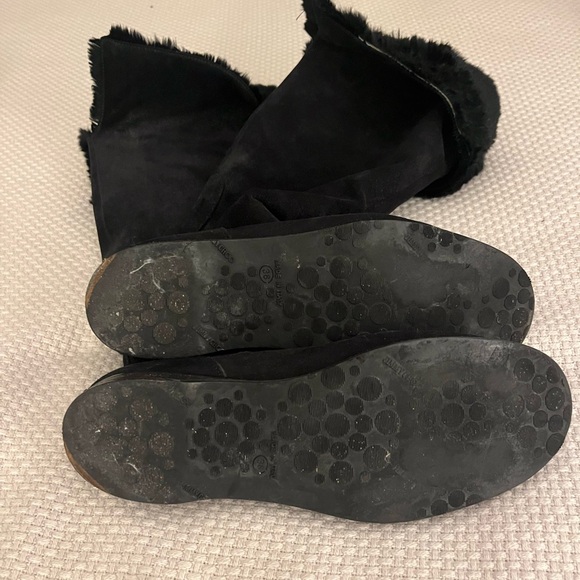Jimmy Choo Tall Black Suede Fur Lined Riding Boots - 7.5 (38) - Picture 5 of 5